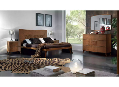 Ensemble de chambre à coucher Lit 2x Tables de chevet Commode Design Luxe neuf 5 pièces.
